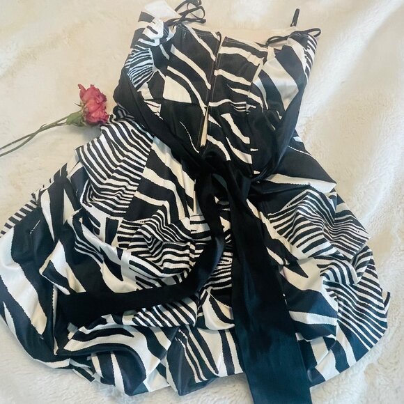 Zebra Print Strapless Party Dress By Ruby Rox Size 11 - Picture 7 of 11